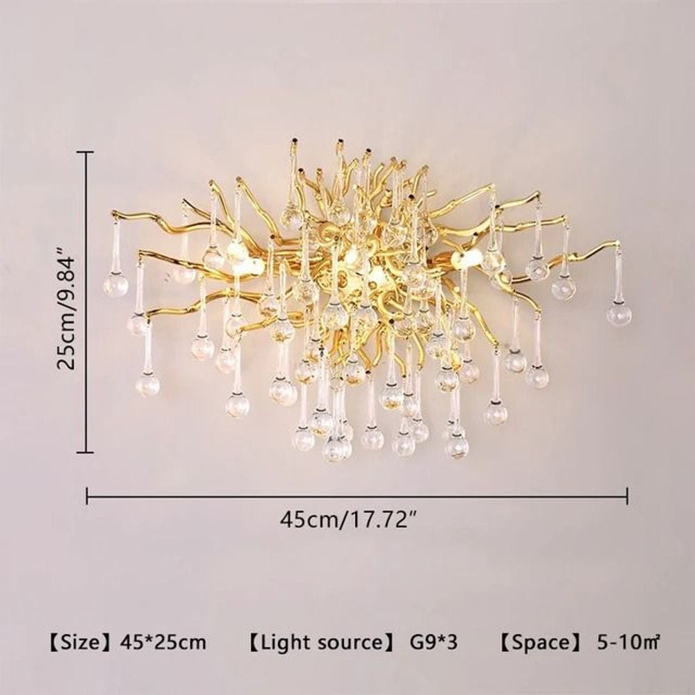 Luxury Gold Crystal Chandelier LED Modern Lighting Fixture 18