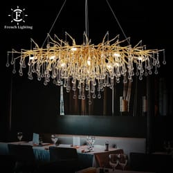 luxury gold crystal chandelier led modern lighting fixture