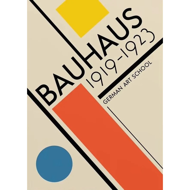 Abstract Bauhaus Wall Art Orange Geometric Canvas Poster Decor 13