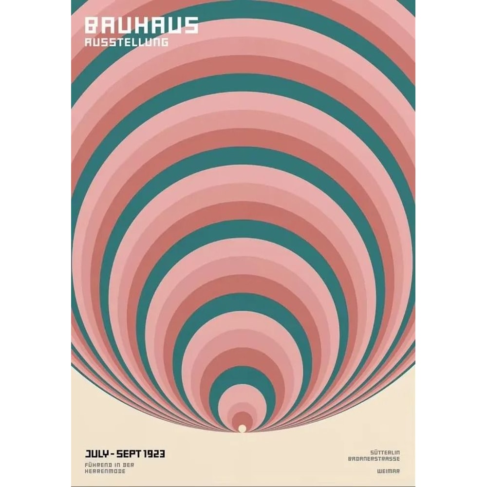 Abstract Bauhaus Wall Art Orange Geometric Canvas Poster Decor 25