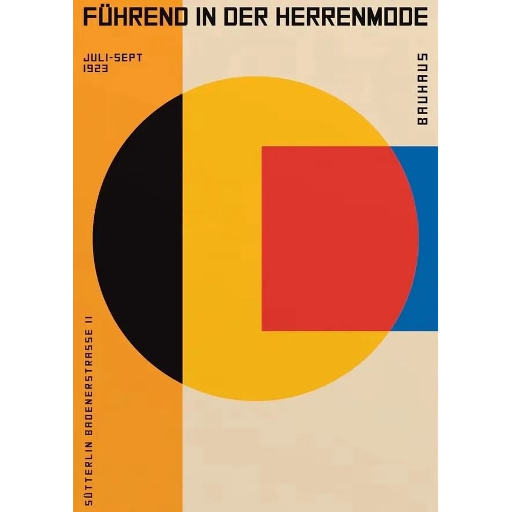 Abstract Bauhaus Wall Art Orange Geometric Canvas Poster Decor 14