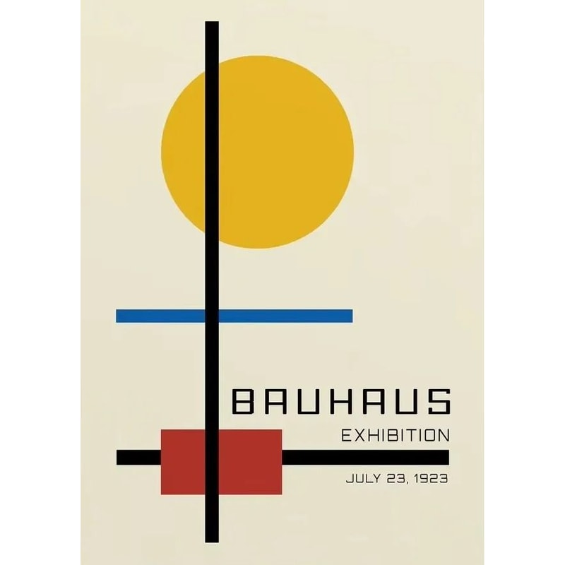 Abstract Bauhaus Wall Art Orange Geometric Canvas Poster Decor 15