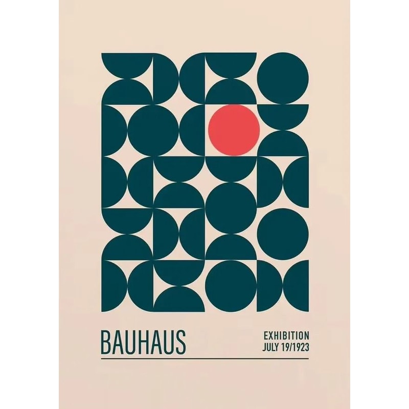Abstract Bauhaus Wall Art Orange Geometric Canvas Poster Decor 16