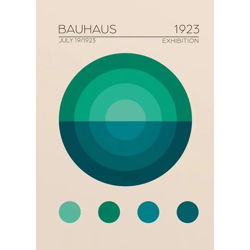Abstract Bauhaus Wall Art Orange Geometric Canvas Poster Decor 20