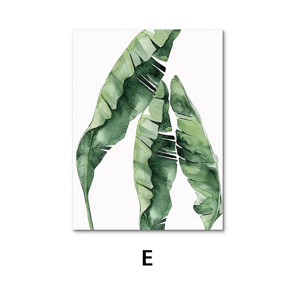 Botanical Canvas Wall Art Tropical Leaf Prints Green Plant Decor 5