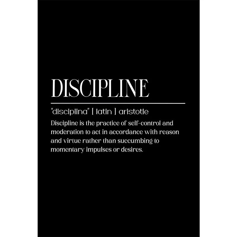 Motivational Quotes Wall Art Inspirational Discipline Canvas Poster 3