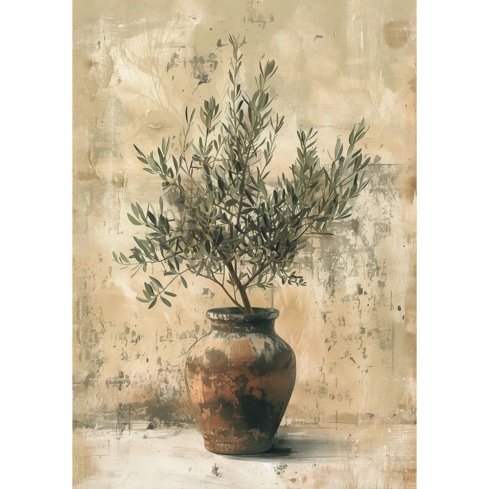 Vintage Olive Tree And Lemon Canvas Poster Botanical Wall Art Print 14
