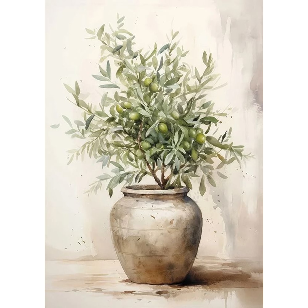 Vintage Olive Tree And Lemon Canvas Poster Botanical Wall Art Print 4