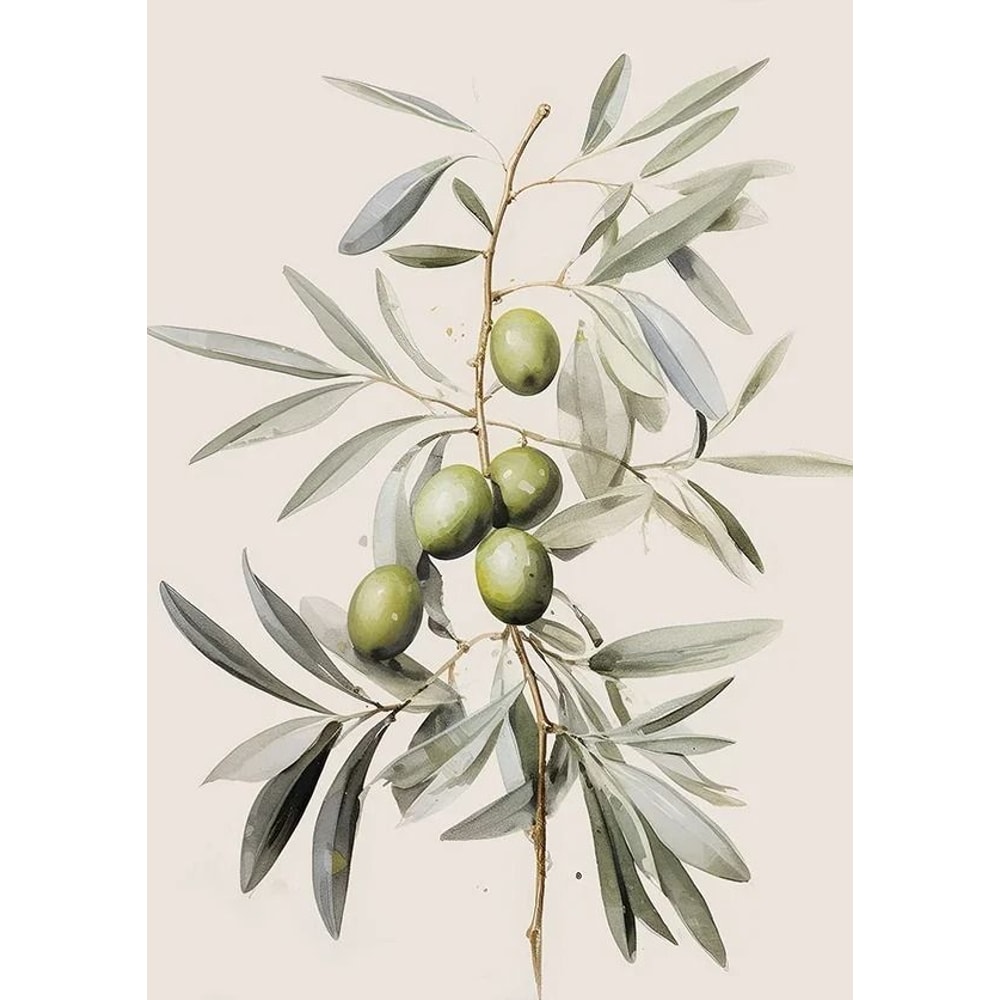Vintage Olive Tree And Lemon Canvas Poster Botanical Wall Art Print 5