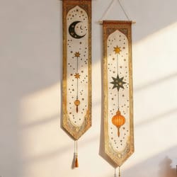 ramadan wall banner eid mubarak decorations islamic moon star tapestry