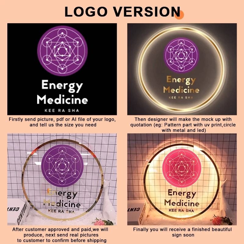 Custom Neon Sign Acrylic LED Business Logo Light Personalized Wall Sign 4