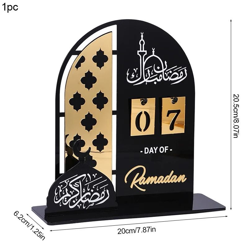 Ramadan Countdown Calendar Acrylic Eid Mubarak Islamic Decor Ornament 2