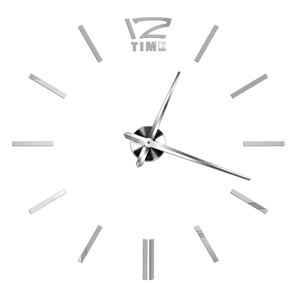 Large DIY 3D Wall Clock Modern Acrylic Mirror Decor Clock 10
