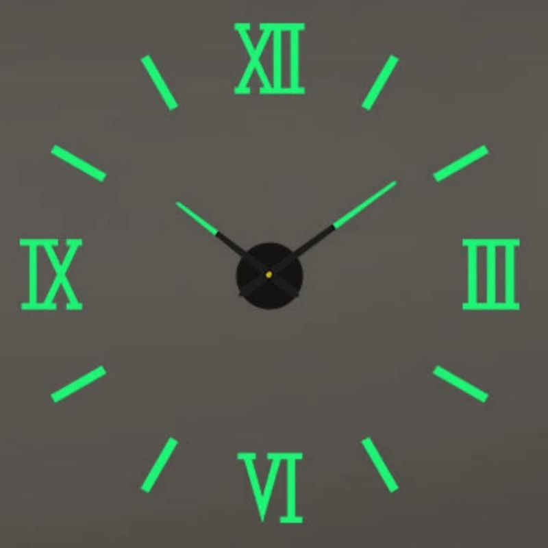 Large DIY 3D Wall Clock Modern Acrylic Mirror Decor Clock 22