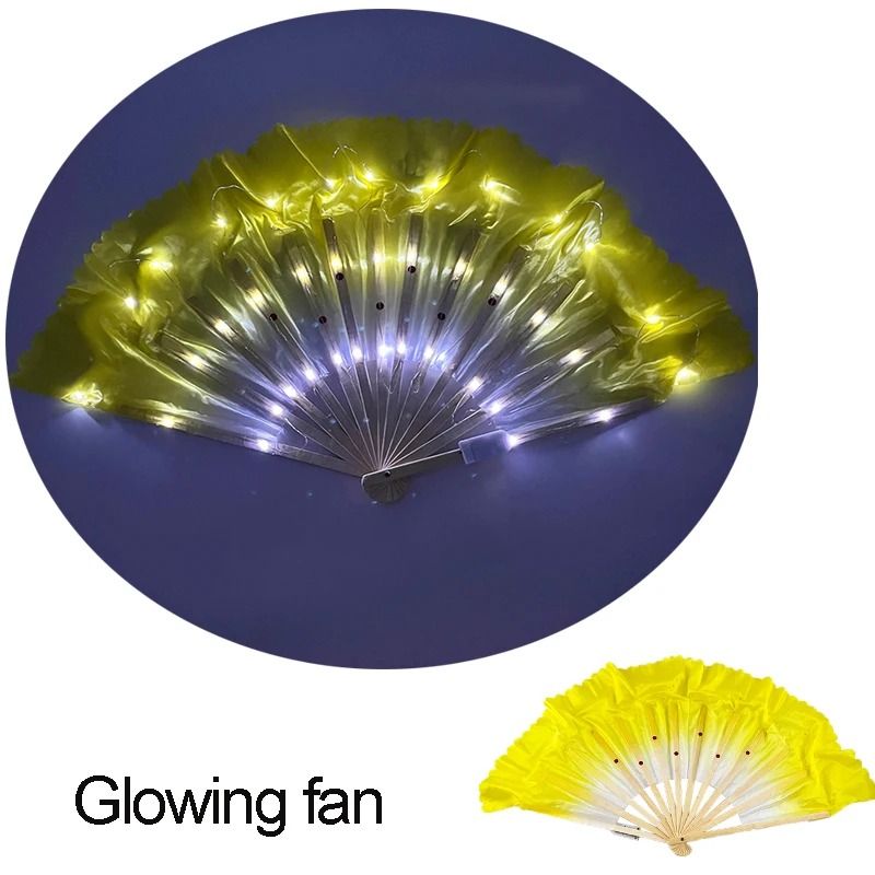 LED Folding Fan Light Up Hand Fan Glowing Party Festival Fan 13