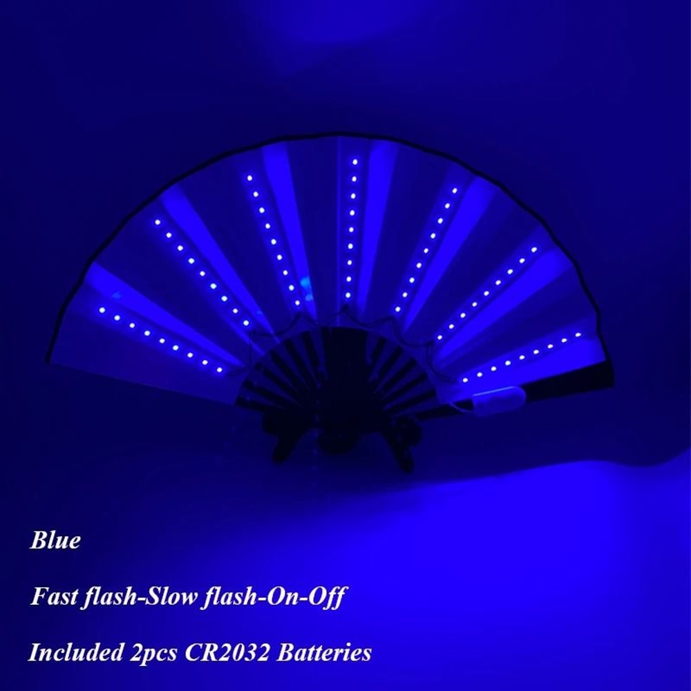 LED Folding Fan Light Up Hand Fan Glowing Party Festival Fan 28