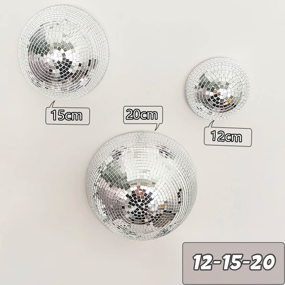 Disco Ball Wall Decor Mirrored Wall Art Metallic Party Wall Decoration 7