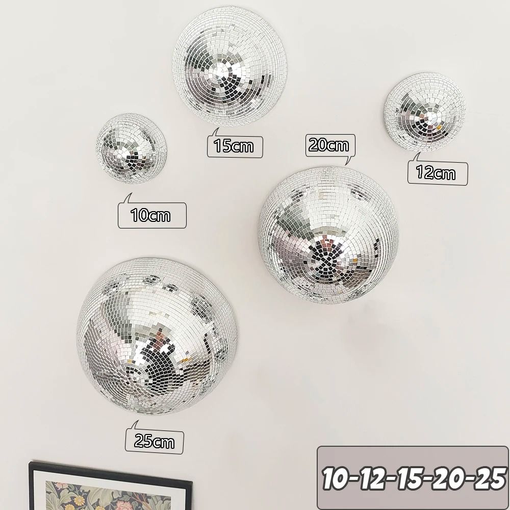 Disco Ball Wall Decor Mirrored Wall Art Metallic Party Wall Decoration 9