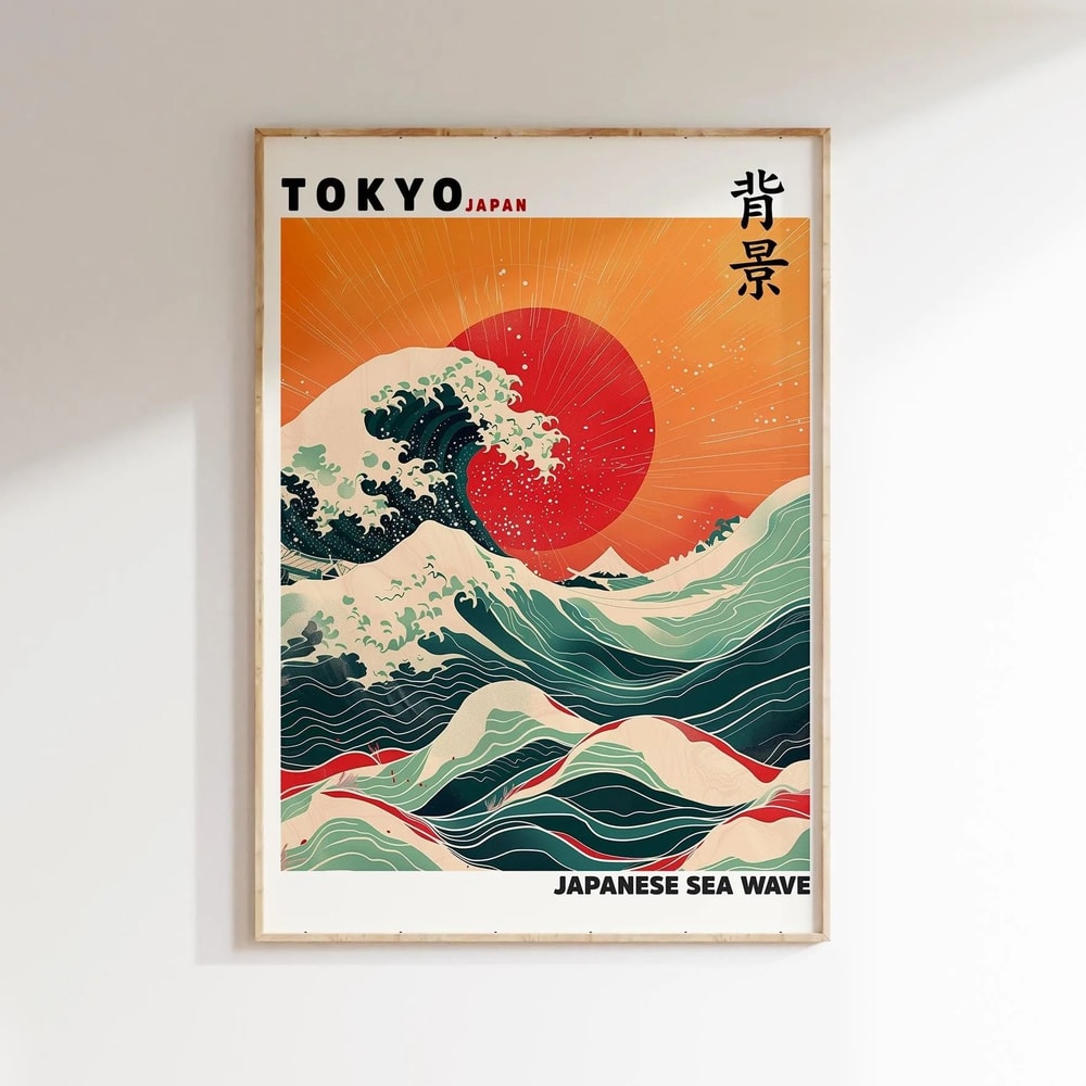 Hokusai Wave Canvas Japanese Wall Art Mount Fuji Wall Decor For Modern Home 17