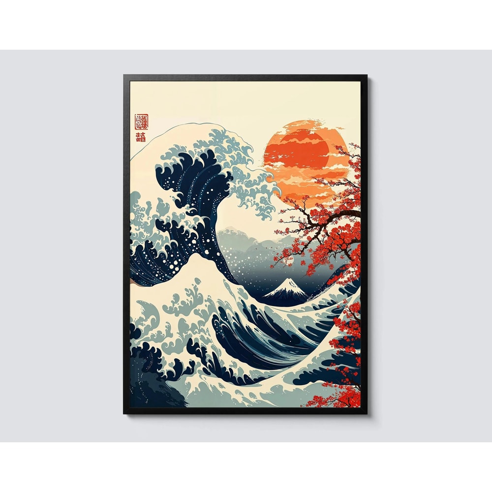 Hokusai Wave Canvas Japanese Wall Art Mount Fuji Wall Decor For Modern Home 25