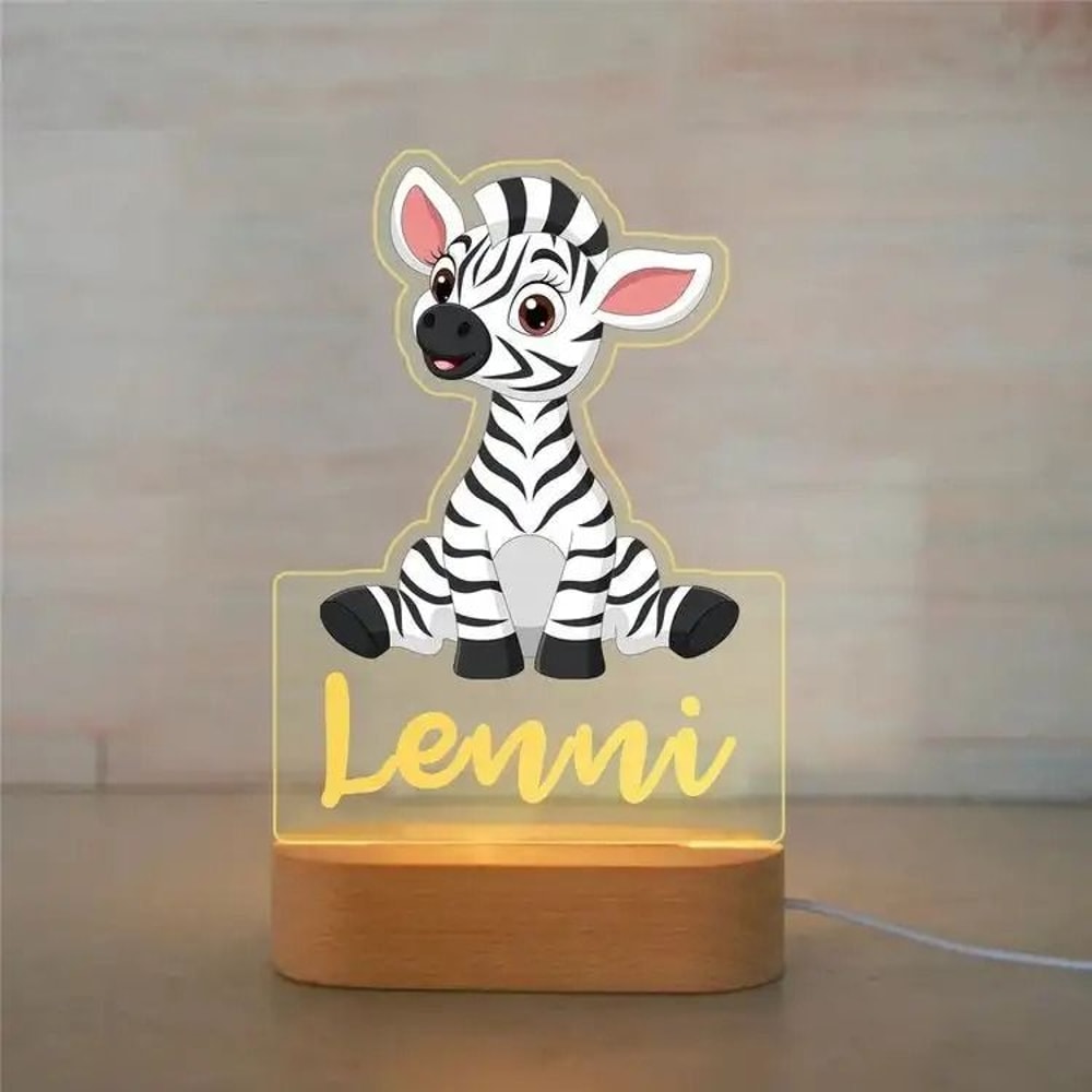Personalized Kids Night Light Custom Name Animal Lamp For Bedroom Decor 26