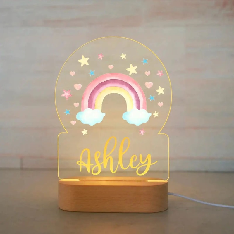 Personalized Kids Night Light Custom Name Animal Lamp For Bedroom Decor 21
