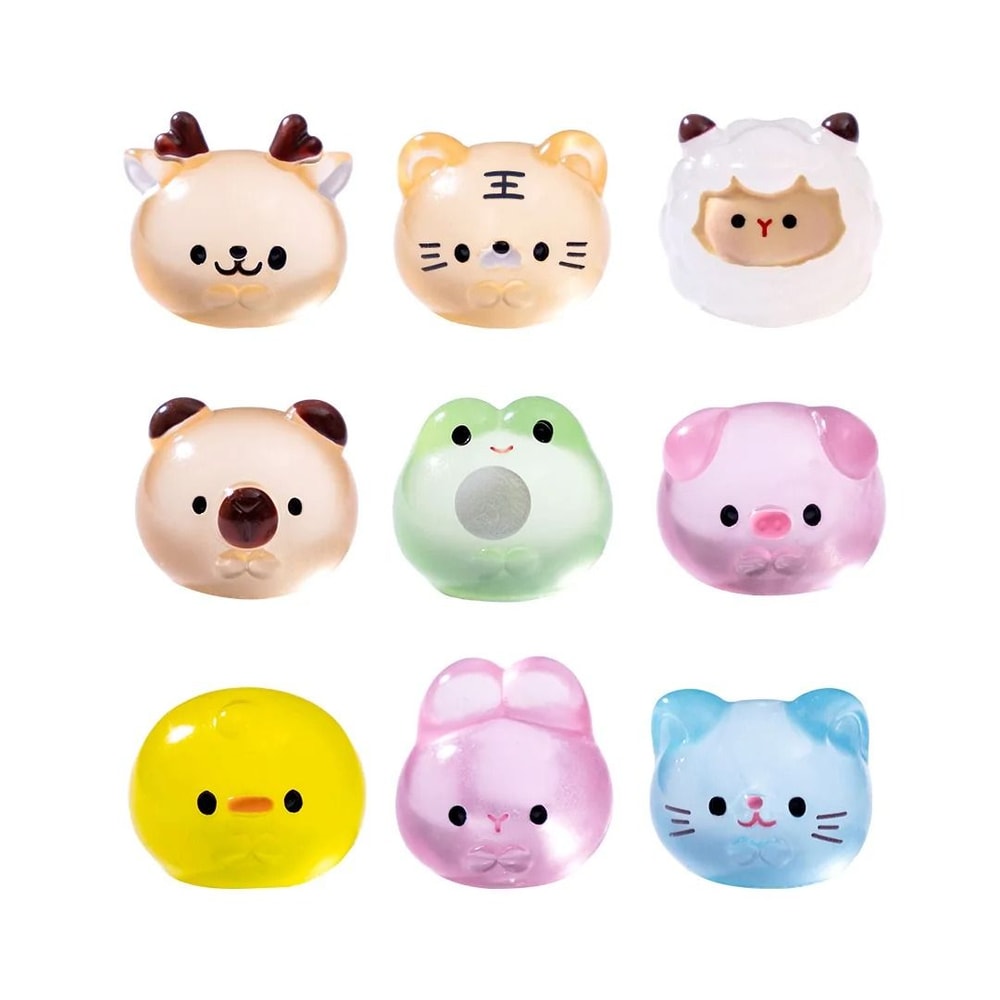 Glow In The Dark Mini Resin Animal Figurines Fairy Garden Accessories Set 0