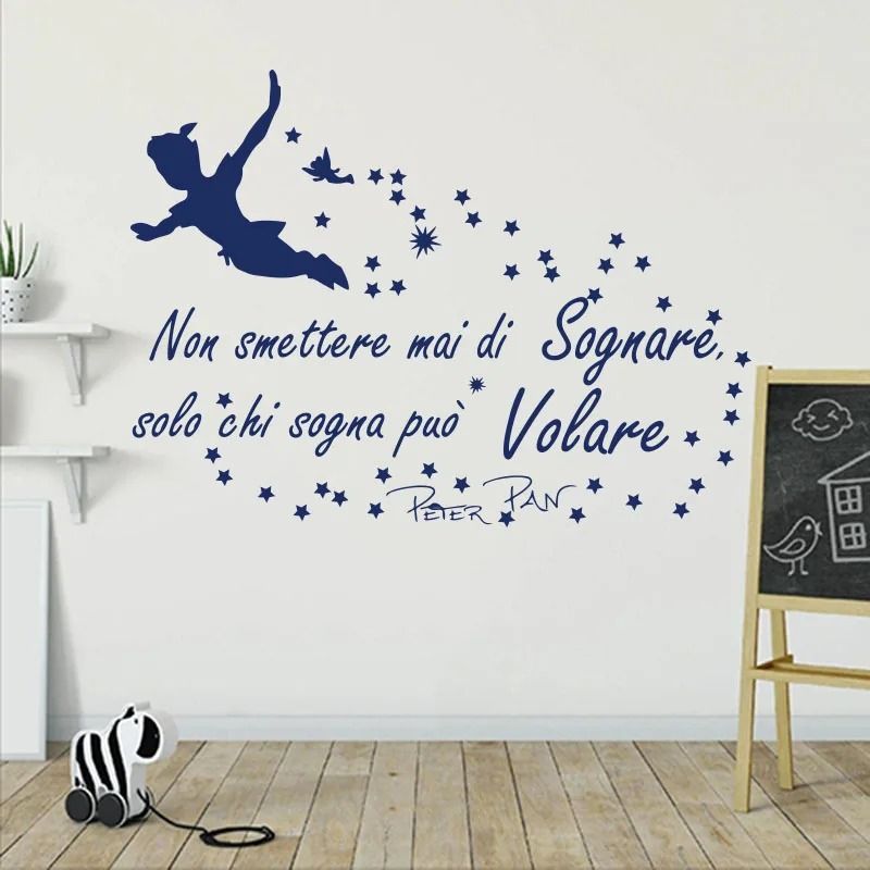 Peter Pan Wall Sticker Inspirational Quote Kids Room Nursery Wall Decal 0