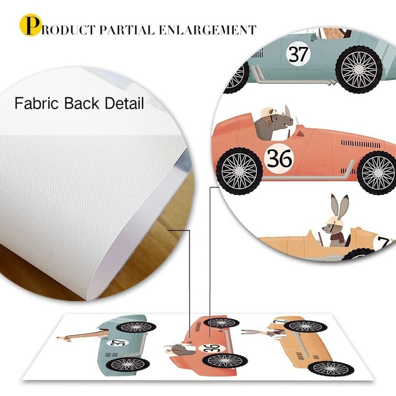 Safari Animal Wall Art Kids Nursery Canvas Print Cartoon Animal Poster Decor 11