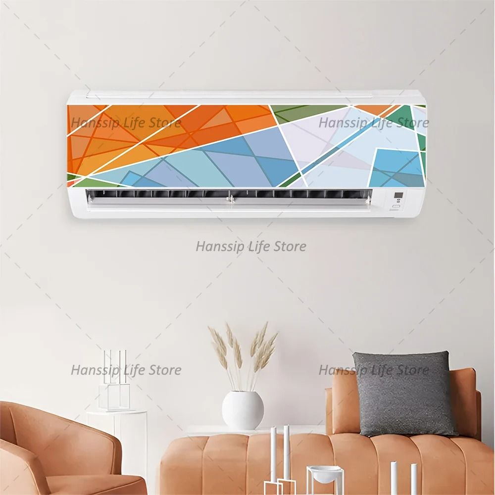 3D Geometric Air Conditioner Sticker Abstract AC Cover Wall Panel Decal 4
