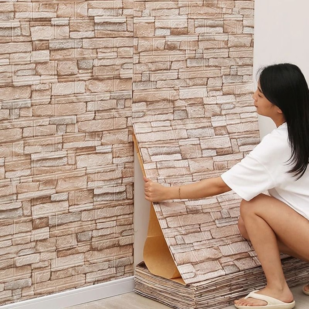 3D Brick Wall Sticker Self Adhesive Foam Wall Panel Waterproof Wallpaper 0