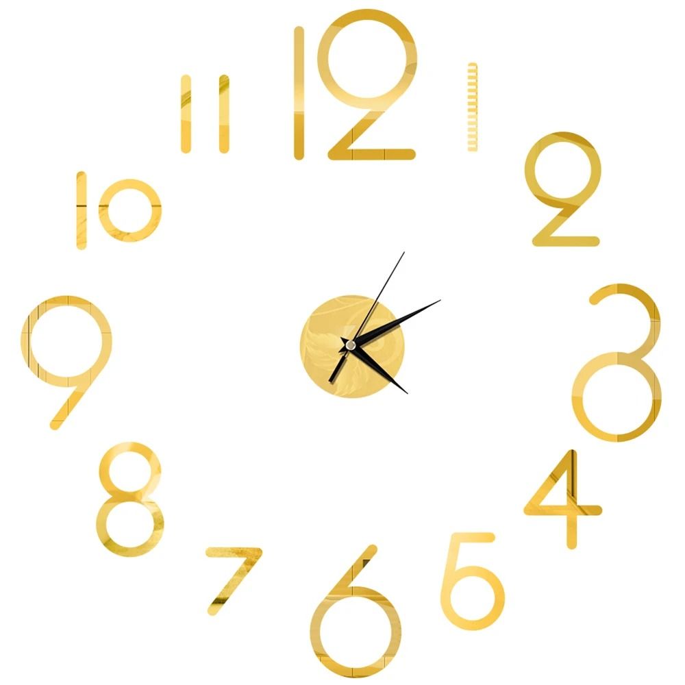 DIY Mirror Wall Clock Sticker Frameless Modern Large Wall Clock Decor 4