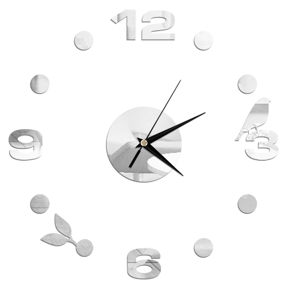 DIY Mirror Wall Clock Sticker Frameless Modern Large Wall Clock Decor 15