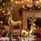 Gold Christmas Reindeer Decor Set Holiday Table Elk Figurines Home Accent 5