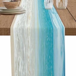 beach table runner ocean linen summer coastal dining table decor