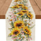 Sunflower Table Runner Floral Linen Farmhouse Spring Wedding Table Decor 5