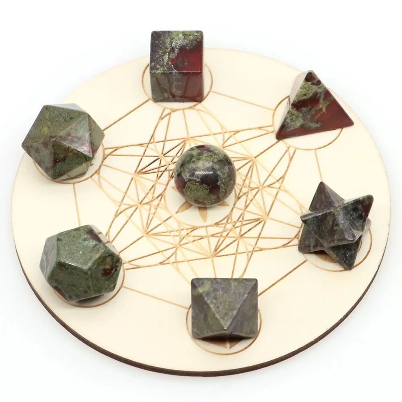 Platonic Solid Crystal Set Sacred Geometry Chakra Healing Reiki Stones 2
