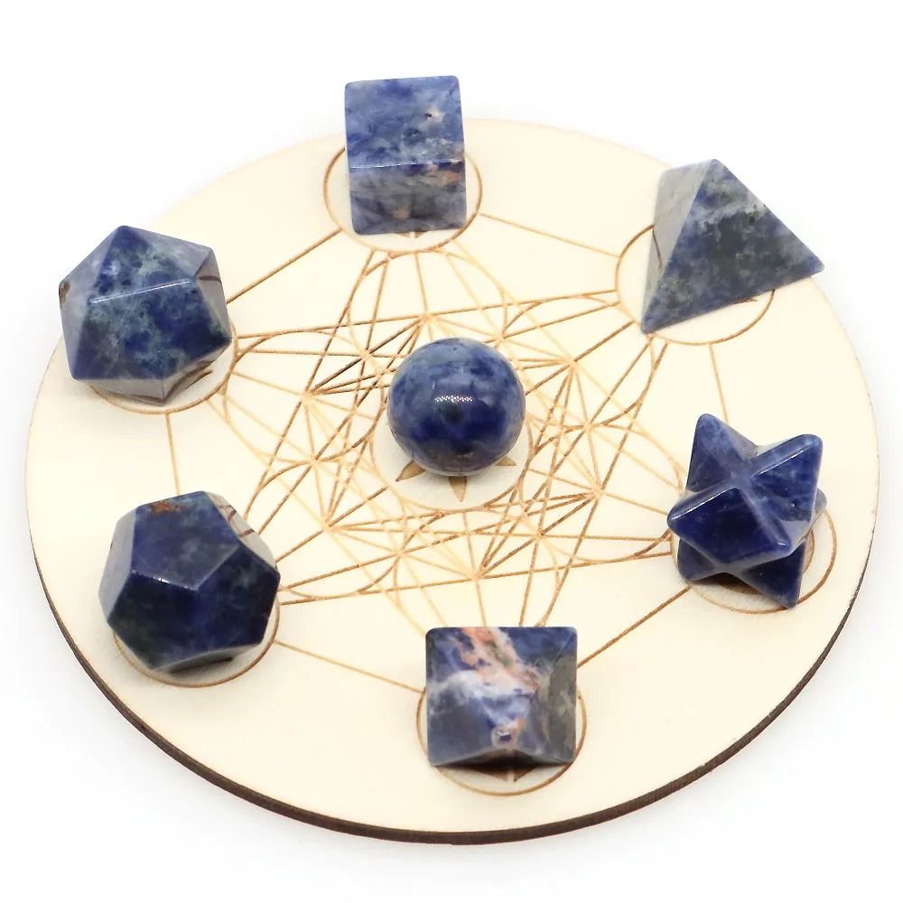 Platonic Solid Crystal Set Sacred Geometry Chakra Healing Reiki Stones 6