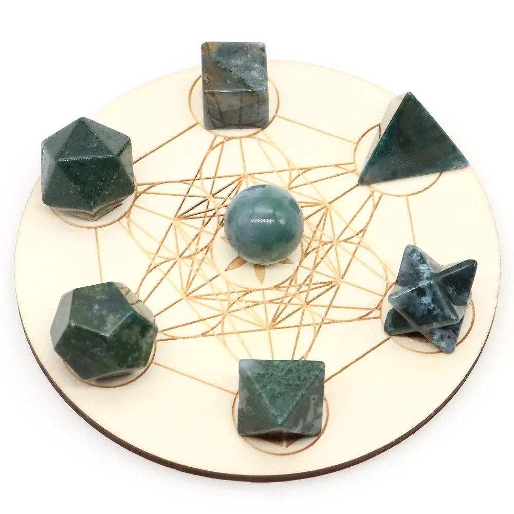 Platonic Solid Crystal Set Sacred Geometry Chakra Healing Reiki Stones 8