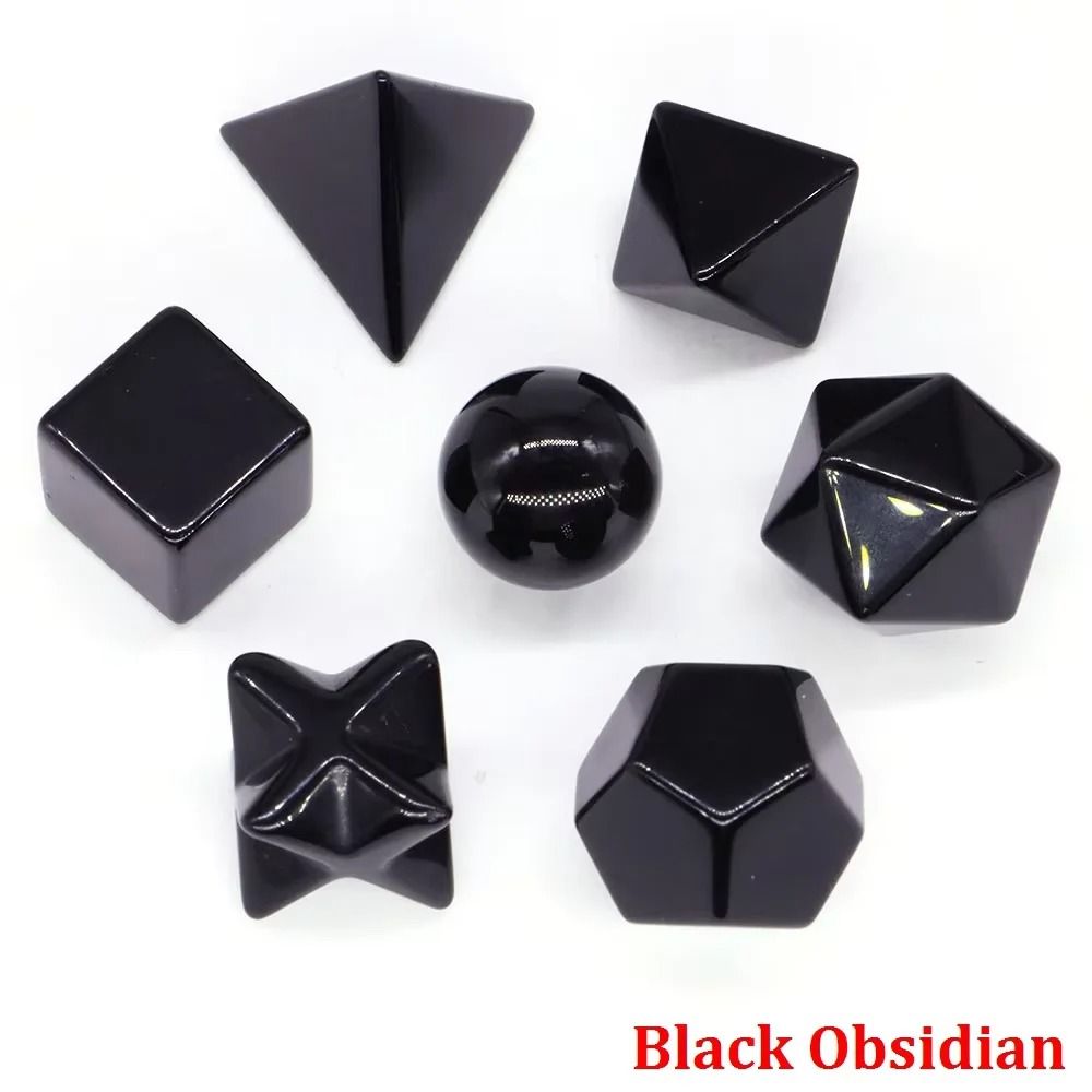 Platonic Solid Crystal Set Sacred Geometry Chakra Healing Reiki Stones 22