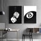 Black And White 8 Ball Billiards Wall Art Canvas Print For Game Room Decor 10