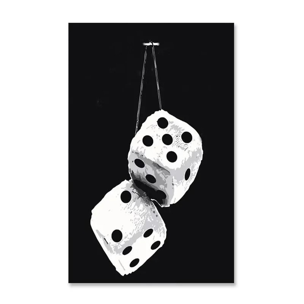 Black And White 8 Ball Billiards Wall Art Canvas Print For Game Room Decor 2