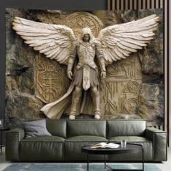 3d angel wall tapestry aesthetic polyester wall hanging decor for bedroom and living room