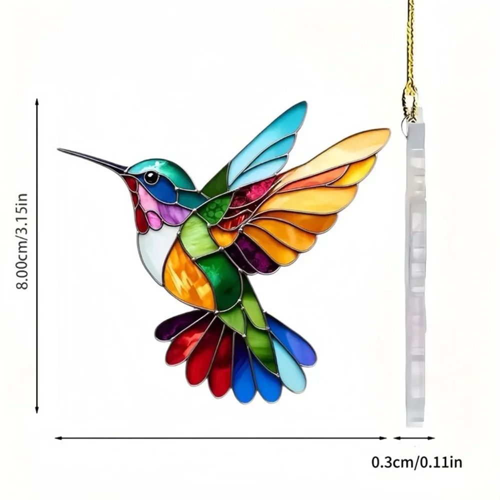 Colorful Acrylic Hummingbird Window Ornament Kawaii Hanging Decor Pendant 8