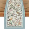 Blue Bird Floral Linen Table Runner Elegant Dining Table Decor 5