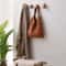 Natural Wooden Wall Mounted Coat Hooks Minimalist Entryway Key Hanger 14