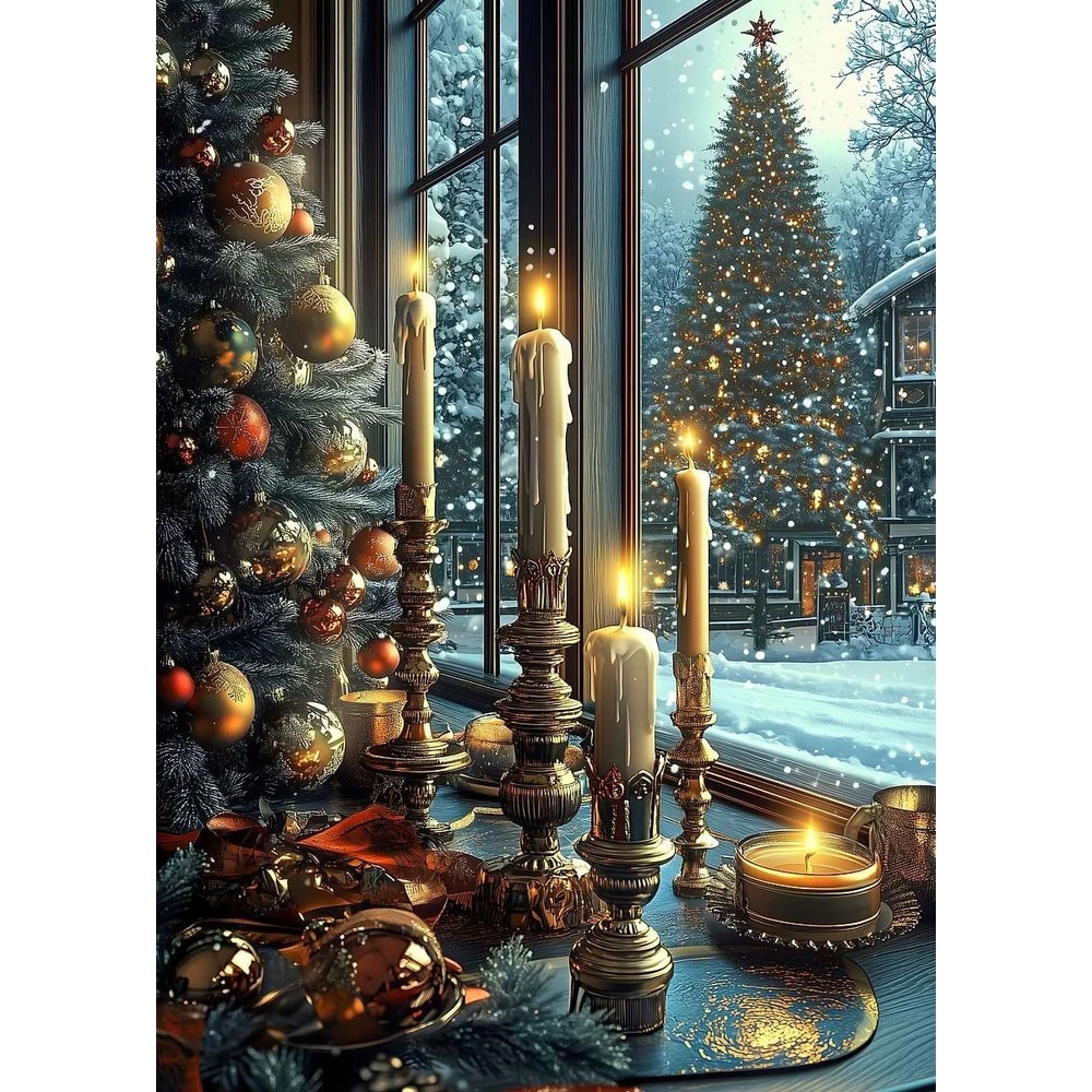 Classic Christmas Canvas Wall Art Santa Claus And Tree Holiday Decor 5