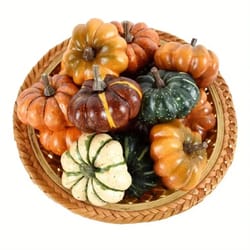 mini plastic pumpkins decor set for thanksgiving table decorations and autumn home decor