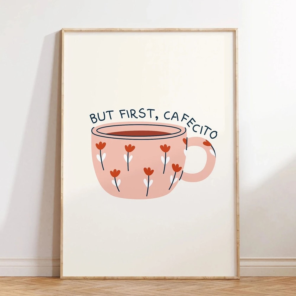But First Cafecito Canvas Print Minimalist Spanish Coffee Wall Art 18