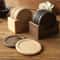 Walnut Wood Drink Coasters Set Heat Resistant Round Wooden Table Protectors 0